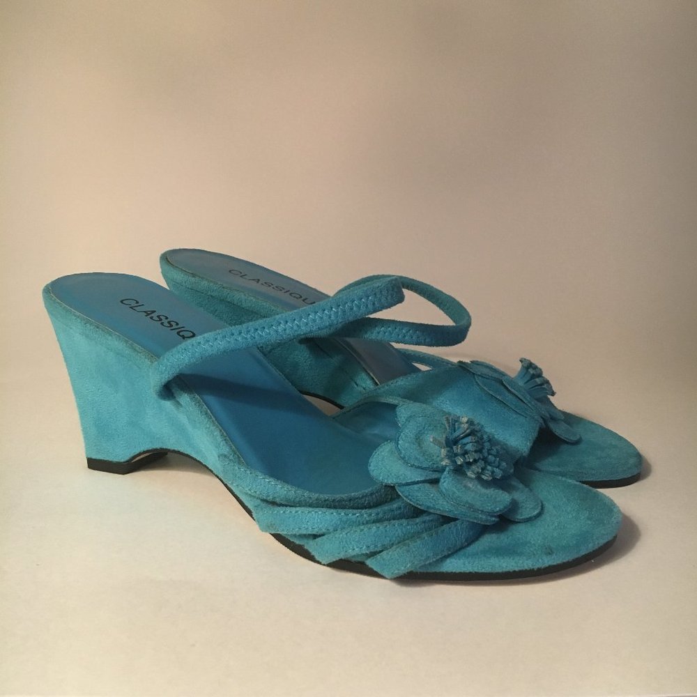 Classique Suede Cloth Wedge Sandals 7.5M